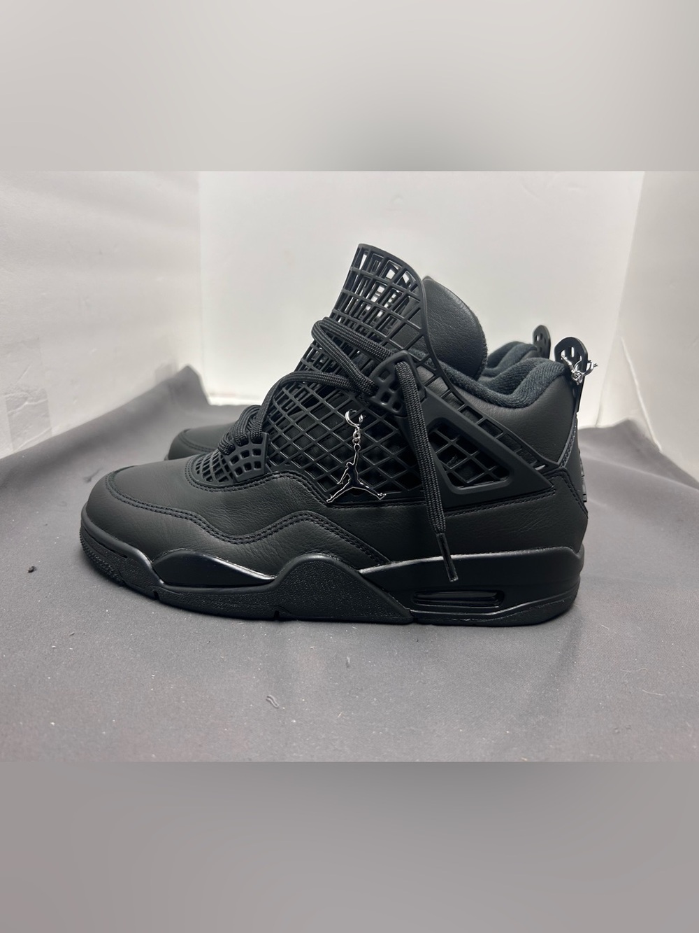 Women's 8 Nike Air Jordan 4 Net FN7251-001 Black Metallic Silver brand new.
